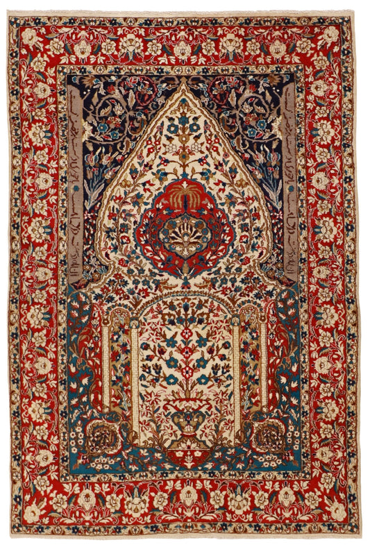 4x6 - Tree of Life Wool All Over Rectangle - Hand Knotted Rug