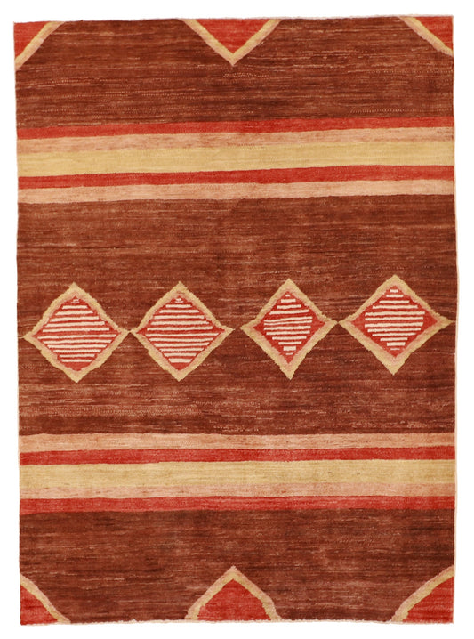 4x6 - Navajo Fine/Wool Geometric Rectangle - Hand Knotted Rug
