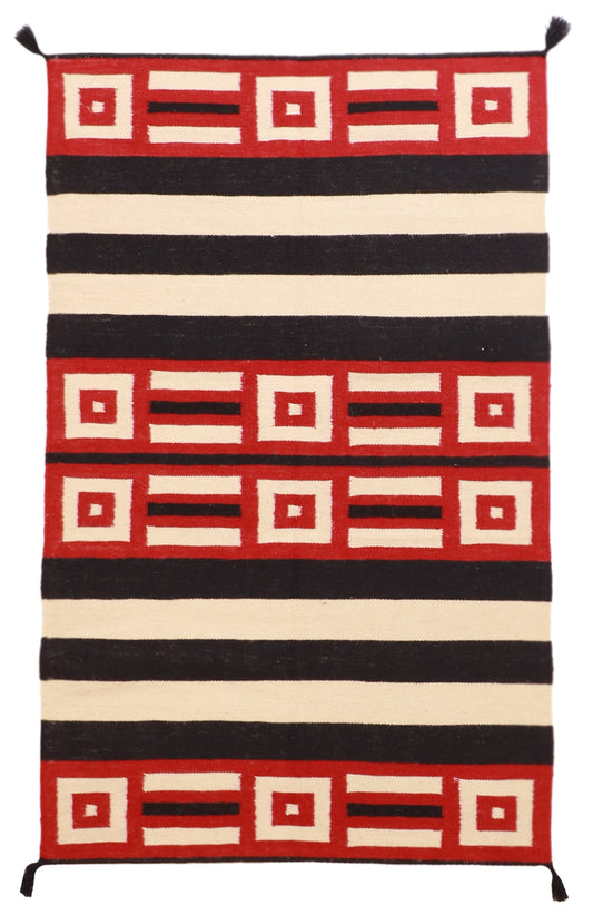 3x5 - Navajo Fine Wool Geometric Rectangle - Hand Knotted Rug