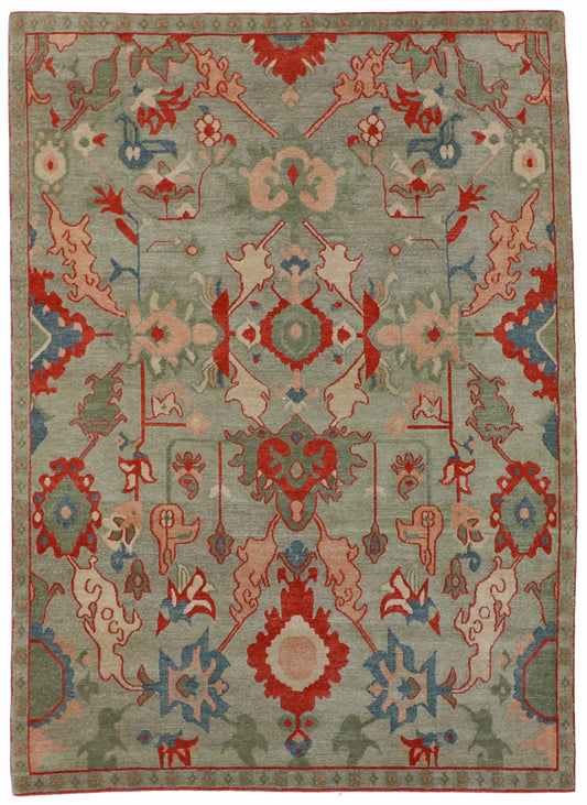 5x7 - Mahal Silk/Wool All Over Rectangle - Hand Knotted Rug