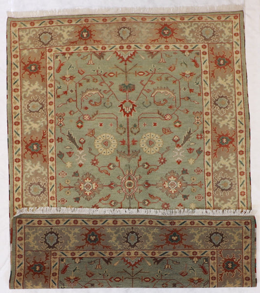6x9 - Zeigler Wool Floral Rectangle - Hand Knotted Rug