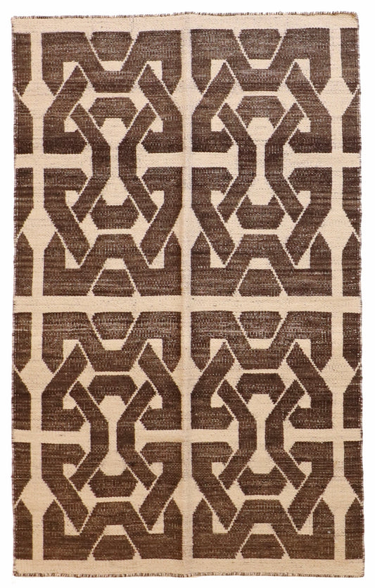 4x6 - Kilim Fine Wool All Over Rectangle - Hand Knotted Rug