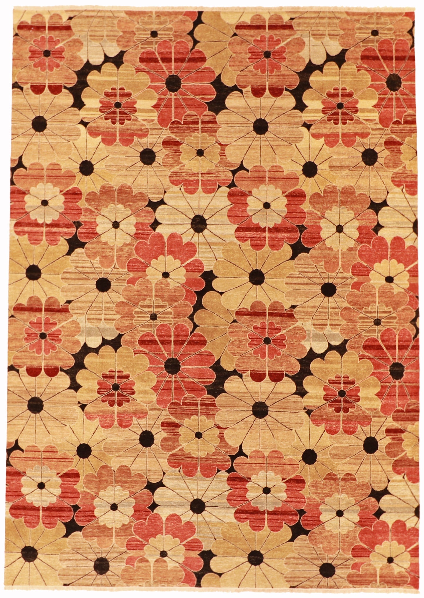 9x12 - Modern Fine/Wool All Over Rectangle - Hand Knotted Rug