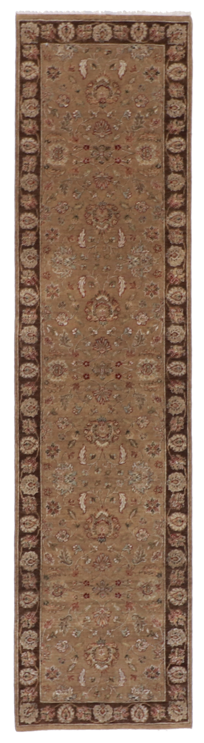 W 2.6 L 10.2 Kashan Runner 100% Wool Hand-Woven All Over Design - 58956
