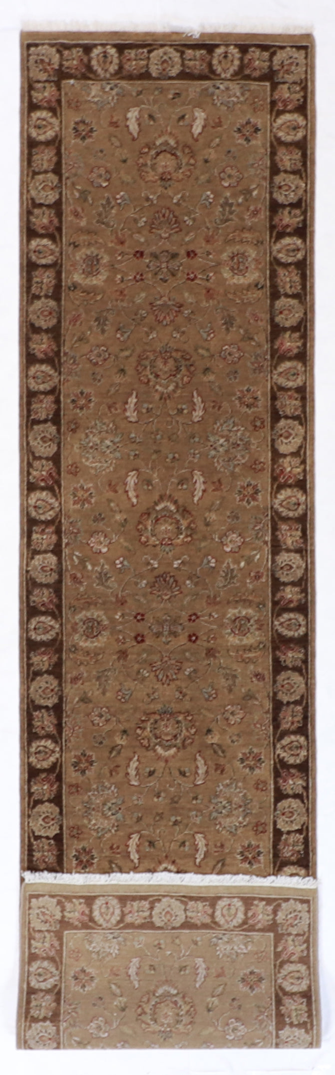 W 2.6 L 10.2 Kashan Runner 100% Wool Hand-Woven All Over Design - 58956