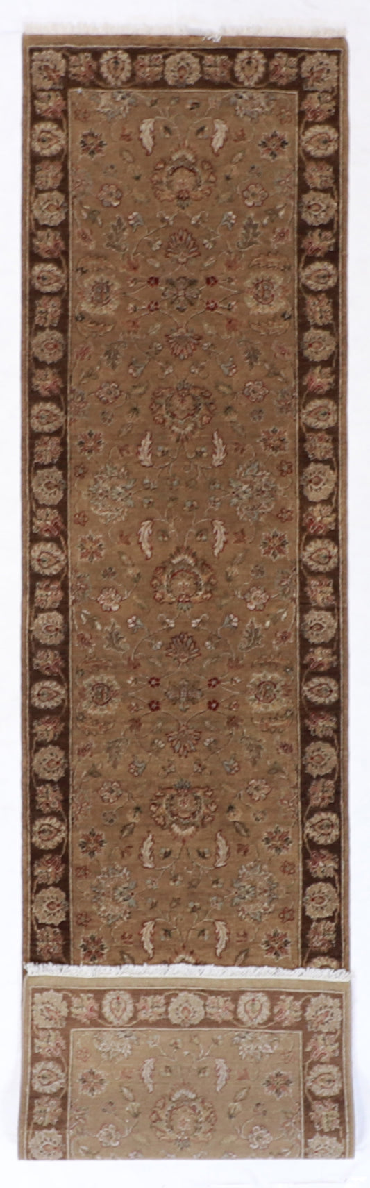 W 2.6 L 10.2 Kashan Runner 100% Wool Hand-Woven All Over Design - 58956