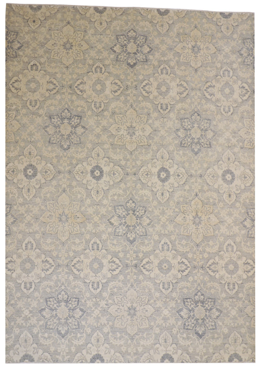 W 8.11 L 12 Modern 100% Wool Hand-Woven Geometric Design - 59280