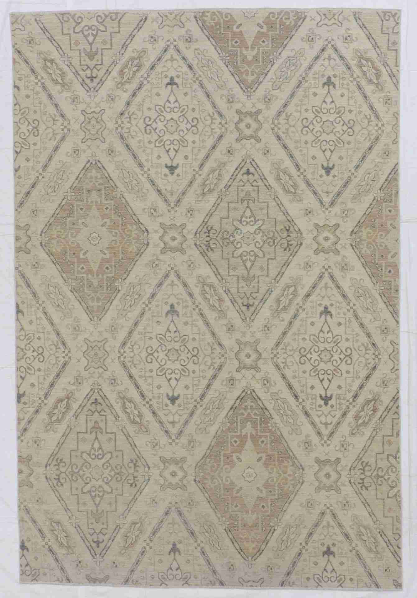 W 6.6 - L 9.7 - Bakshaish Wool Transitional Rectangle - Finest Hand-Knotted Quality Wool - 59321