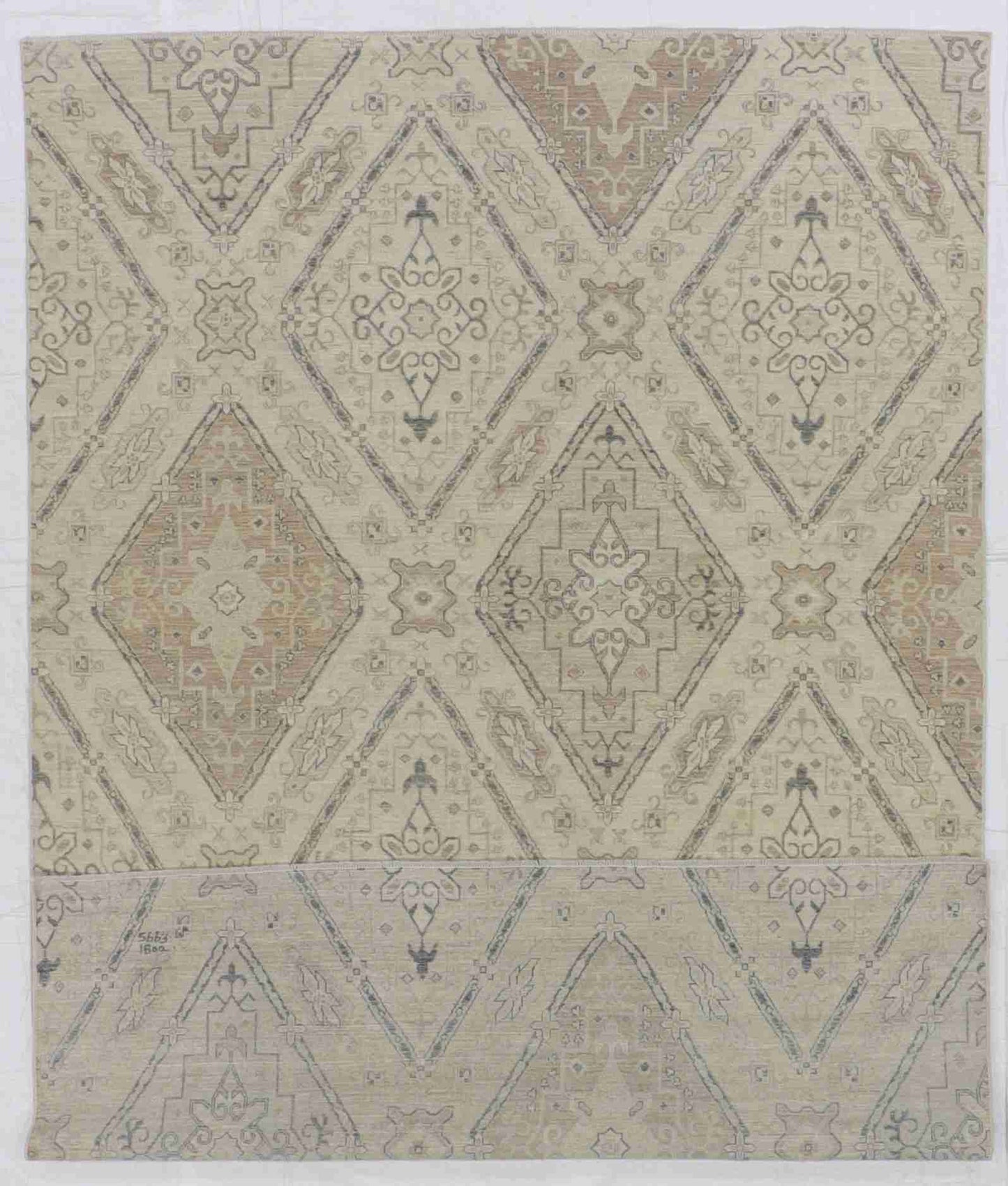 W 6.6 - L 9.7 - Bakshaish Wool Transitional Rectangle - Finest Hand-Knotted Quality Wool - 59321