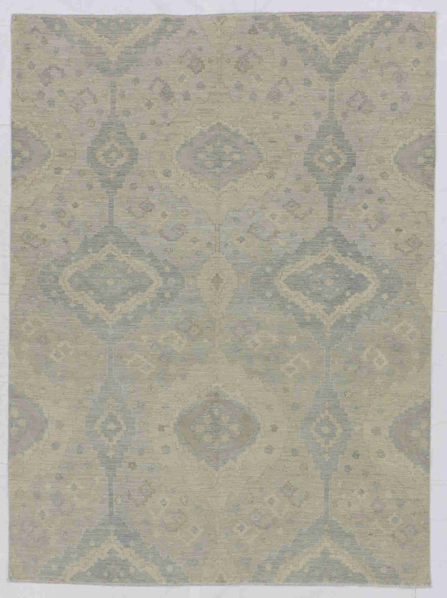 W 6 - L 8 - Zanjan Wool Transitional Rectangle - Finest Hand-Knotted Quality Wool - 59322