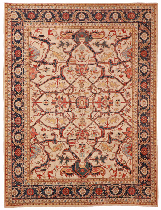 W 8.10 L 11.8 Bakshiesh 100% Wool Hand-Woven All Over Design - 59664