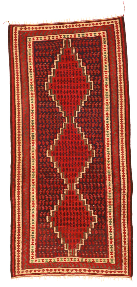 4.7 x 9.9 Wide Runner - Kilim Fine/Wool All Over Rectangle - Hand Knotted Rug