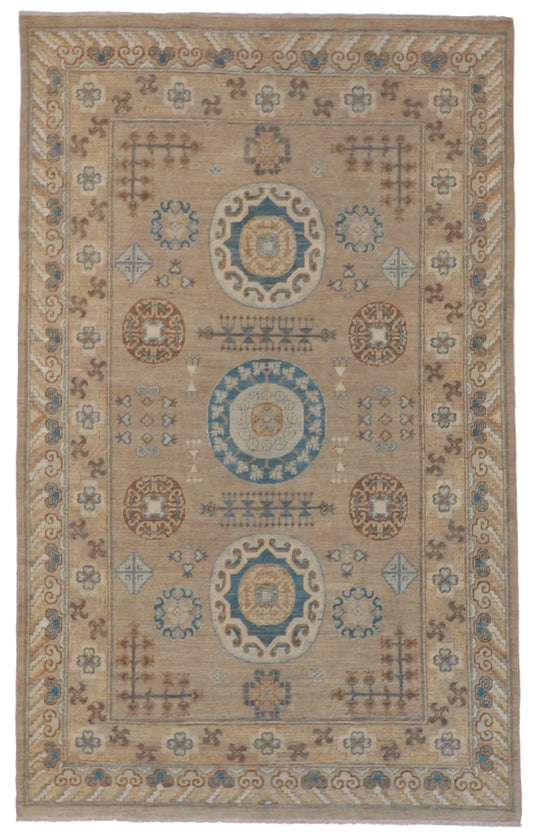 W 5.11 L 9.6 Khotan 100% Wool Handmade All Over Design - 59893