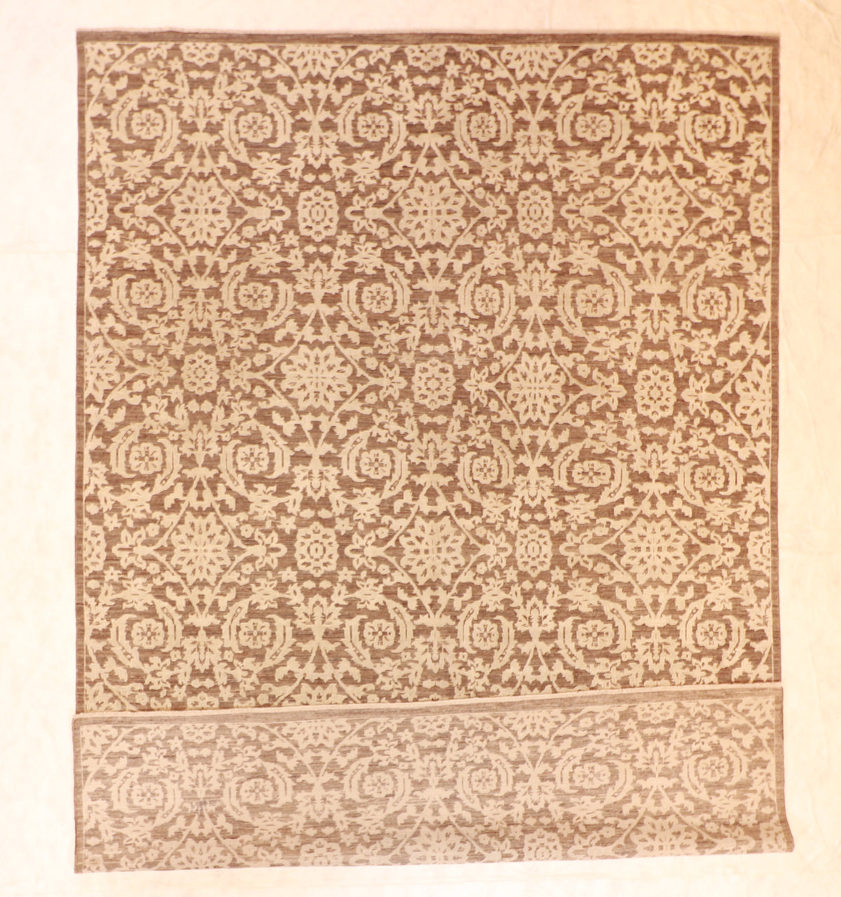 W 8.10 L 12.7 Modern Wool And Silk Blend Hand-Woven All Over Design - 59914
