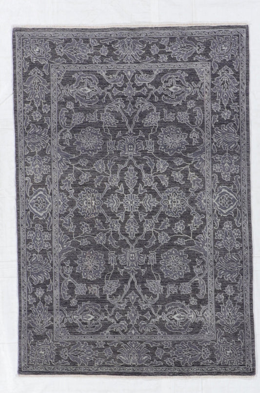 4x6 - Mahal Silk/Wool All Over Rectangle - Hand Knotted Rug