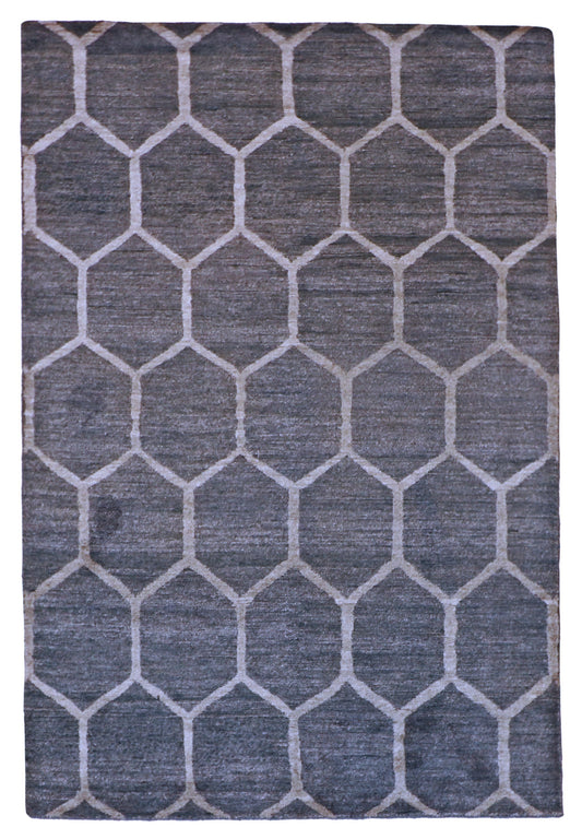4x6 - Modern Silk All Over Rectangle - Hand Knotted Rug