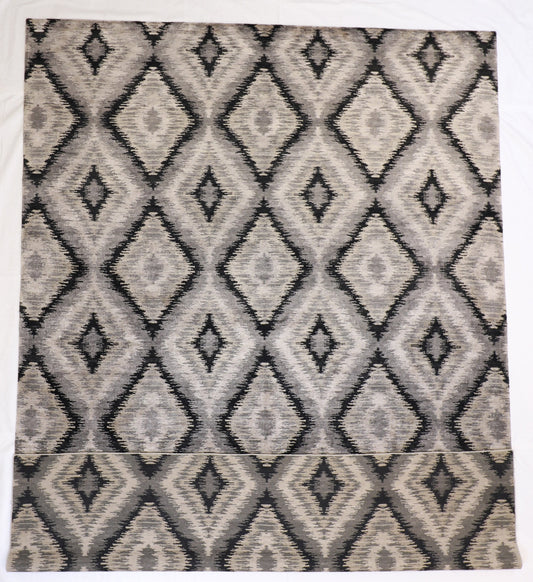 9 x12 - Modern Wool/Silk Contemporary Rectangle - Hand Knotted Rug