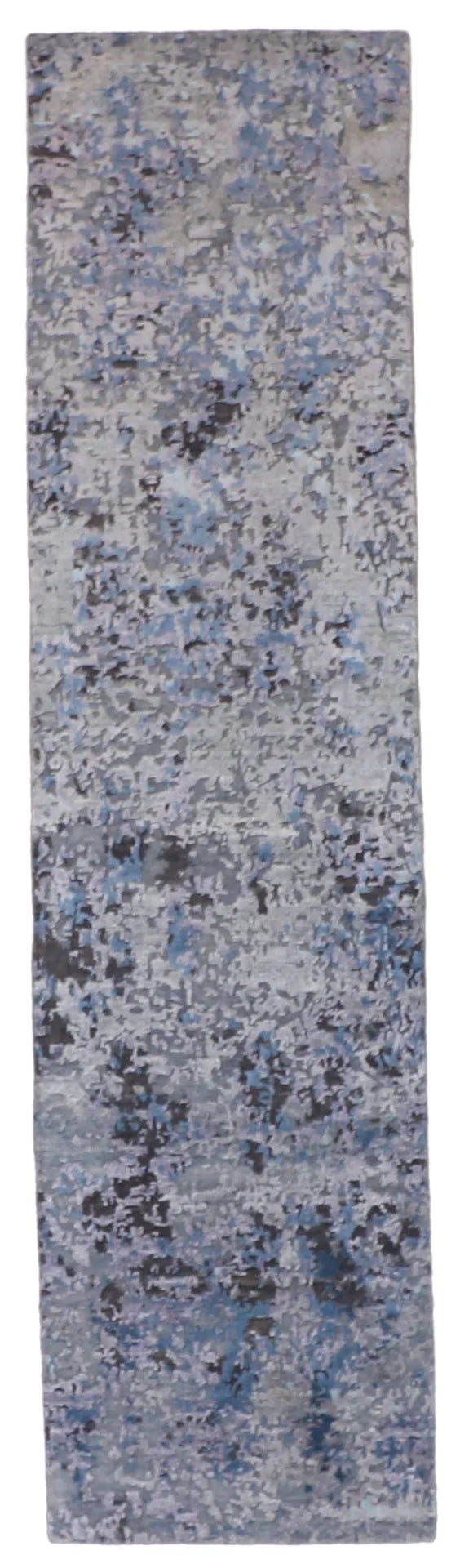 W 2.6 - L 8.8 - Modern Silk/Wool All Over Rectangle - Finest Hand-Knotted Quality Wool - 60014