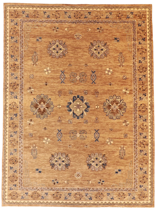 W 9.10 - L 13.3 - Mahal Wool Traditional Rectangle - Finest Hand-Knotted Quality Wool - 60102