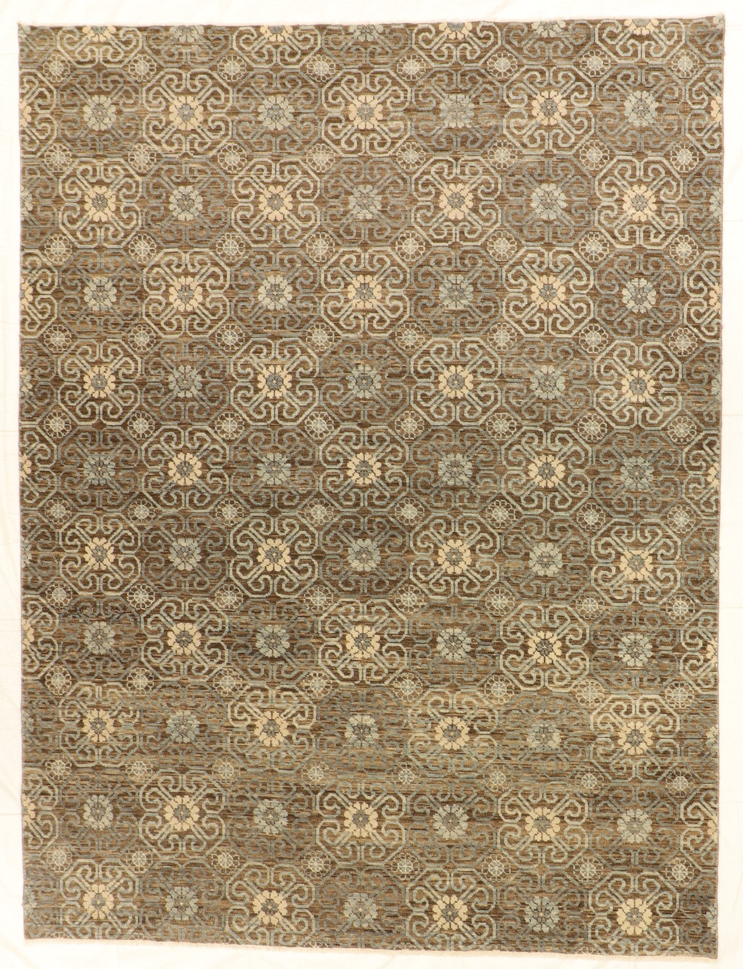 W 9 L 12 Modern 100% Wool Hand-Woven All Over Design - 60106