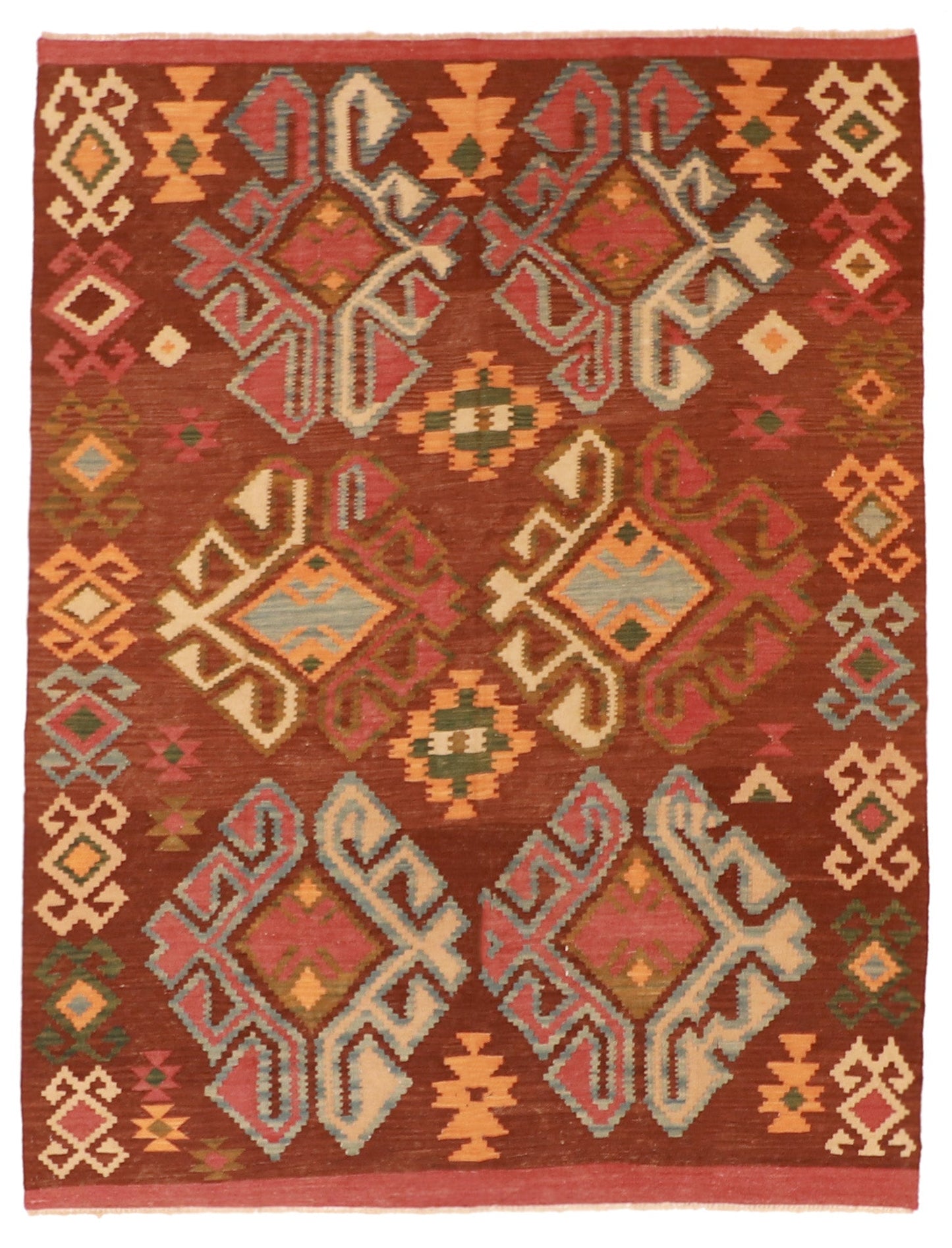 5x7 - Kilim Fine/Wool All Over Rectangle - Hand Knotted Rug