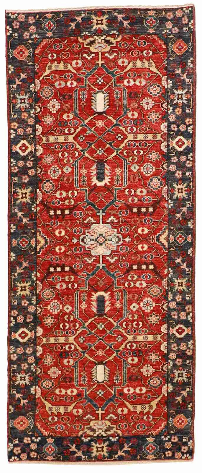 W 2.8 - L 6.8 - Mahal Fine/Wool All Over Rectangle - Finest Hand-Knotted Quality Wool - 60157