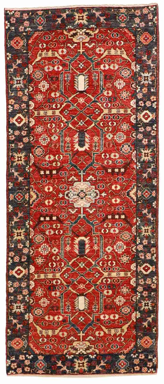 W 2.8 - L 6.8 - Mahal Fine/Wool All Over Rectangle - Finest Hand-Knotted Quality Wool - 60157