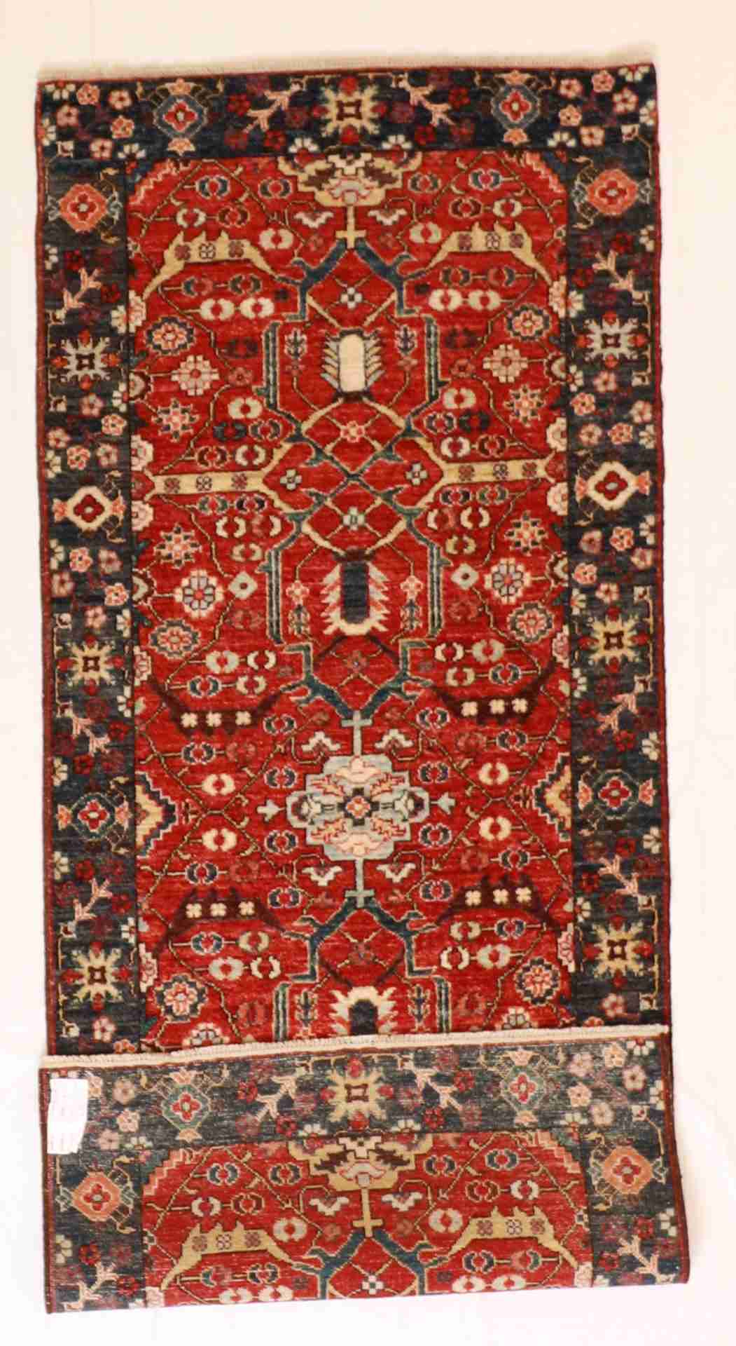 W 2.8 - L 6.8 - Mahal Fine/Wool All Over Rectangle - Finest Hand-Knotted Quality Wool - 60157