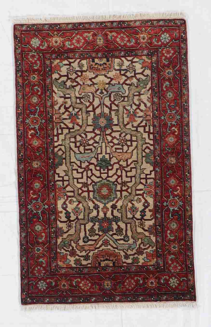 W 3 L 5 Heriz 100% Wool Handmade All Over Design - 60215