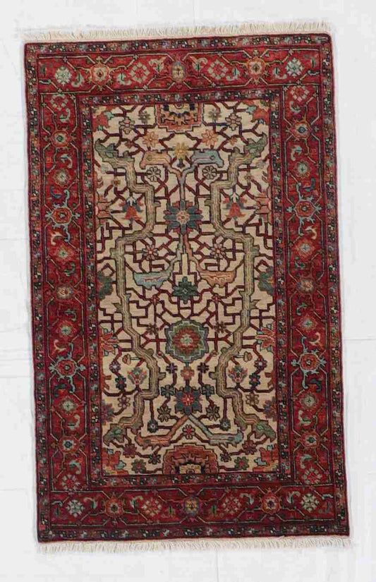 W 3 L 5 Heriz 100% Wool Handmade All Over Design - 60215