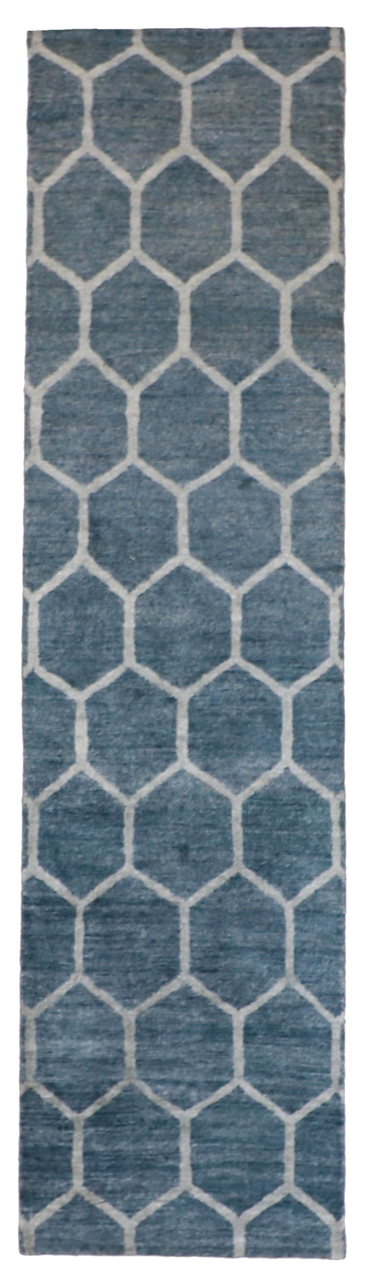 W 2.7 L 9.10 Modern Runner Wool And Silk Blend Hand-Woven All Over Design - 60289