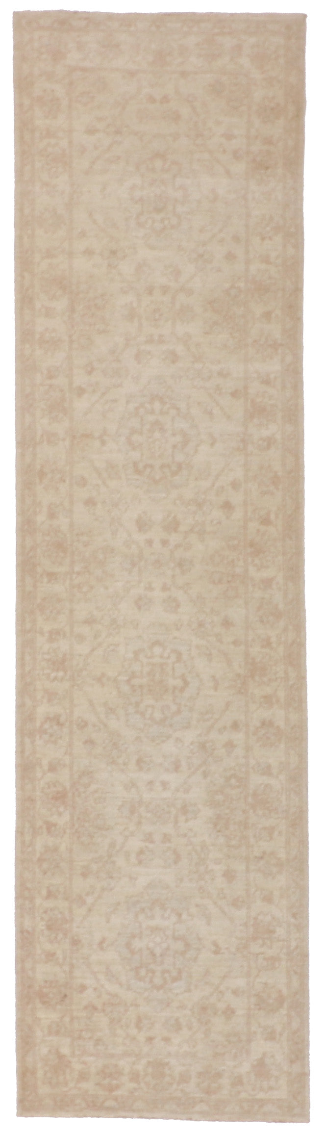 W 2.6 L 9.6 Mahal Runner 100% Wool Hand All Over Design - 60337