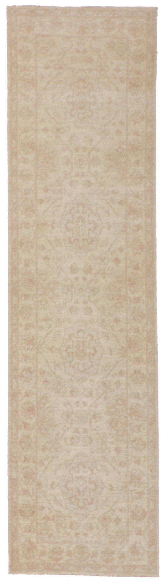 W 2.6 L 9.6 Mahal Runner 100% Wool Hand All Over Design - 60337