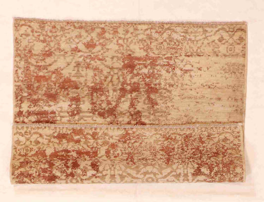 W 3.3 - L 3.3 - Modern Wool All Over Square - Finest Hand-Knotted Quality Wool - 60347