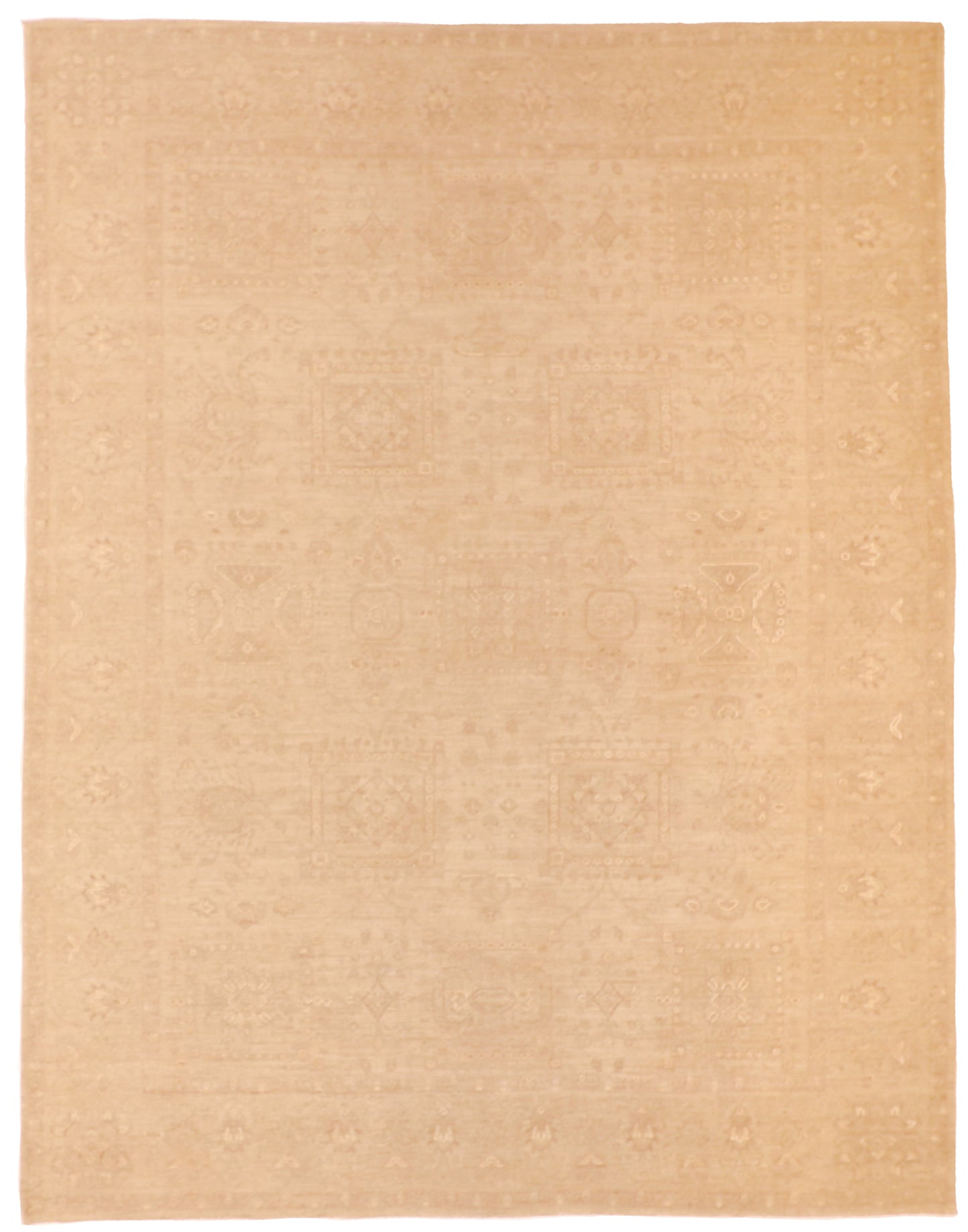 W 8.10 L 11.4 Mahal Wool And Silk Blend Hand-Woven All Over Design - 60466
