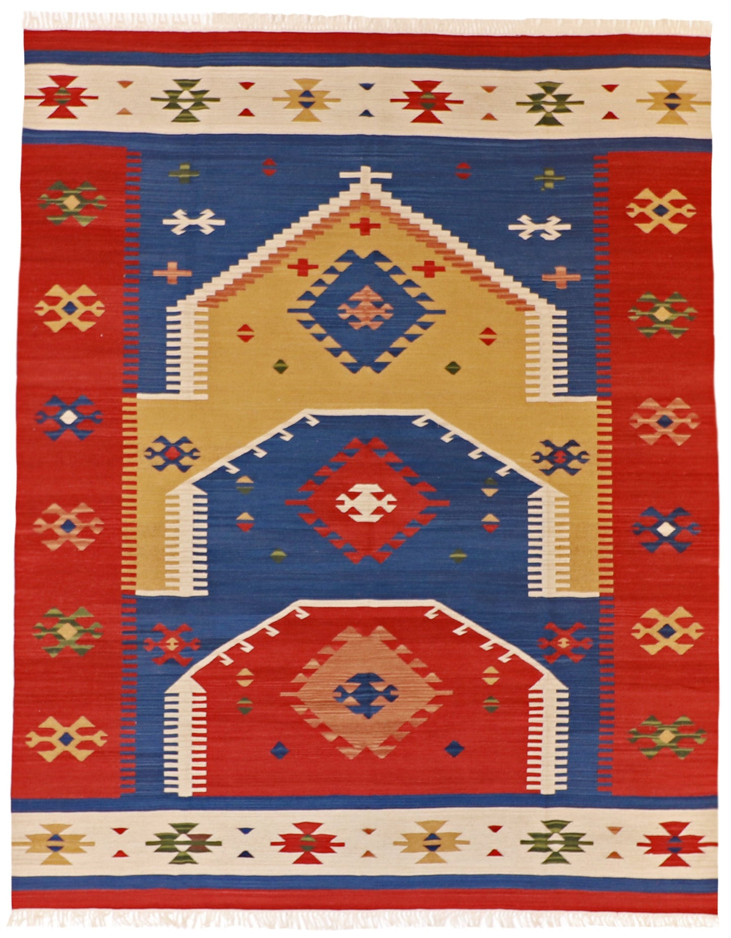 8x10 - Kilim Wool All Over Rectangle - Hand Knotted Rug