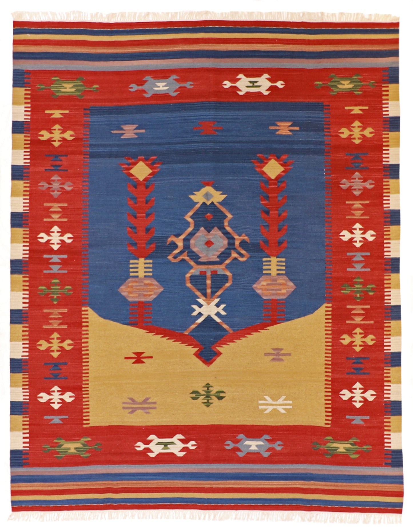 8x10 - Kilim Wool All Over Rectangle - Hand Knotted Rug