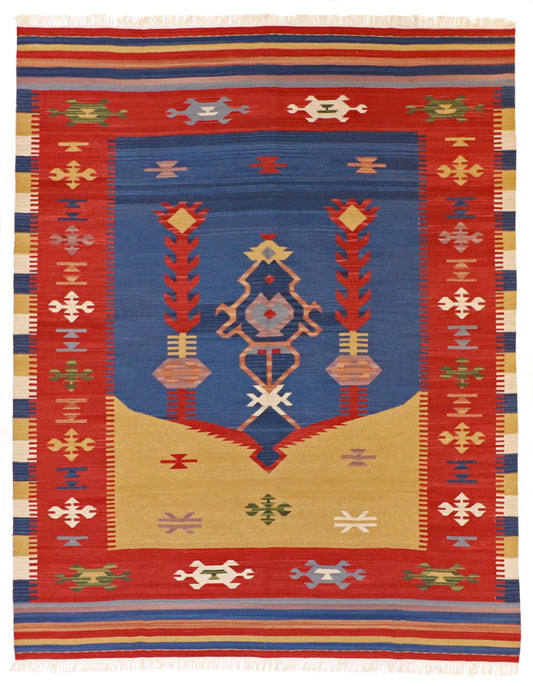8x10 - Kilim Wool All Over Rectangle - Hand Knotted Rug