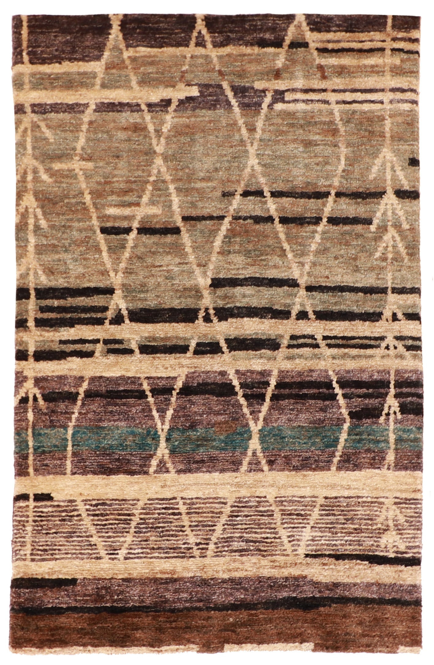 W 5.1 L 8 Modern 100% Wool Handmade All Over Design - 60565