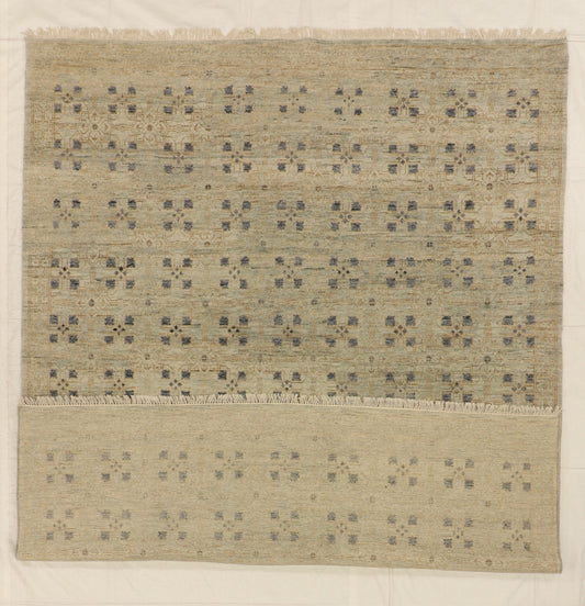 W 9.2 L 12 Modern 100% Wool Hand-Woven All Over Design - 60636