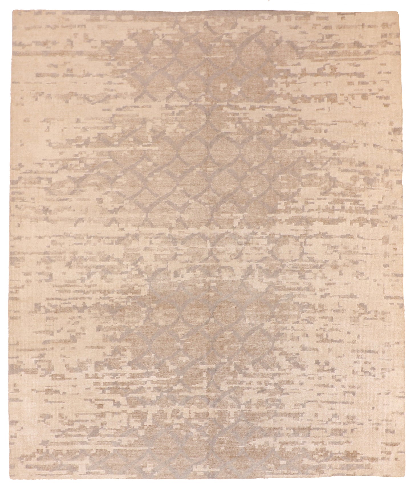 W 8.3 L 9.10 Modern Wool And Silk Blend Handmade All Over Design - 60657