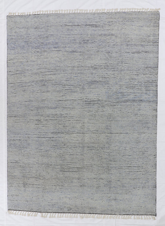 W 9.1 L 12 Moroccan 100% Wool Hand-Woven Modern Design - 60806