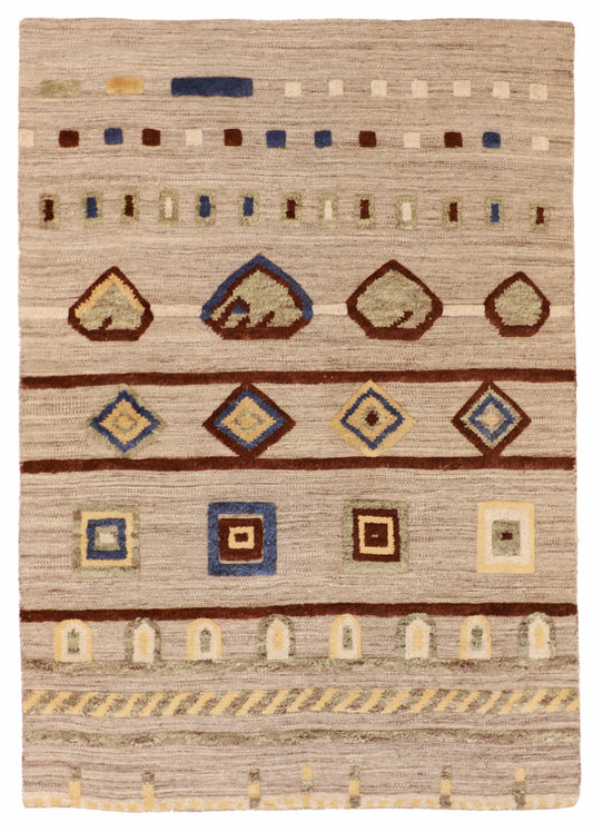 5x7 - Moroccan Fine/Wool All Over Rectangle - Hand Knotted Rug