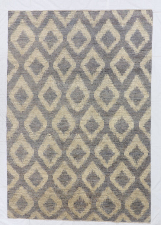 9x12 - Modern Fine/Wool All Over Rectangle - Hand Knotted Rug
