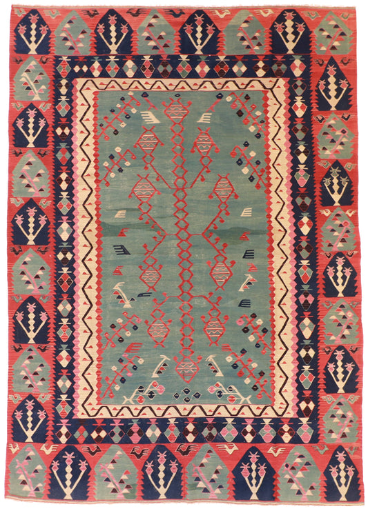 10x14 - Kilim Wool All Over Rectangle - Hand Knotted Rug