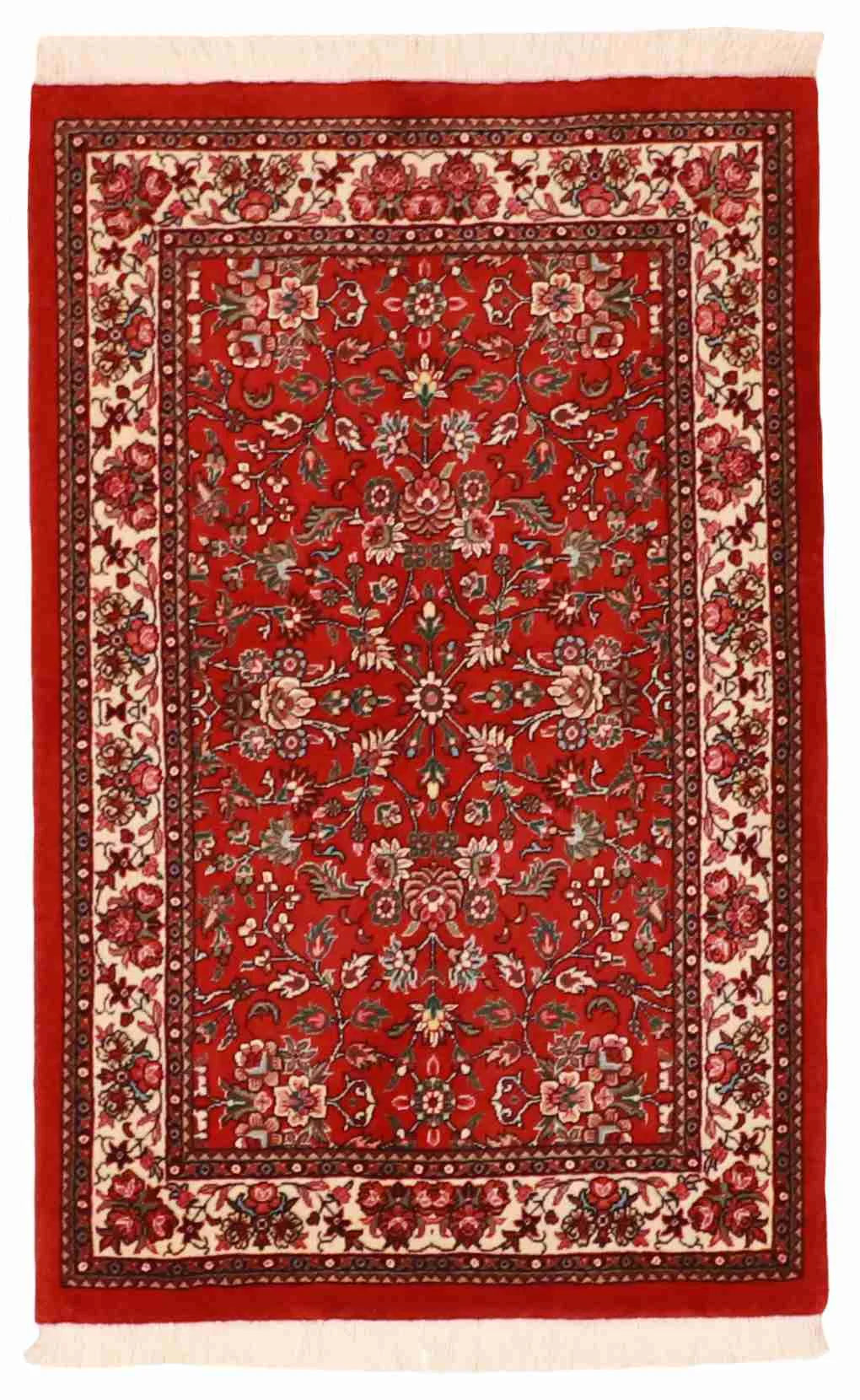 W 2.4 - L 3.8 - Bijar Wool Floral Rectangle - Finest Hand-Knotted Quality Wool - 60966