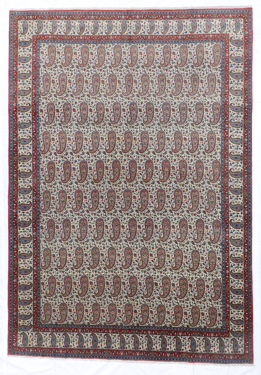 9x12- Qum Fine Floral Rectangle - Hand Knotted Rug