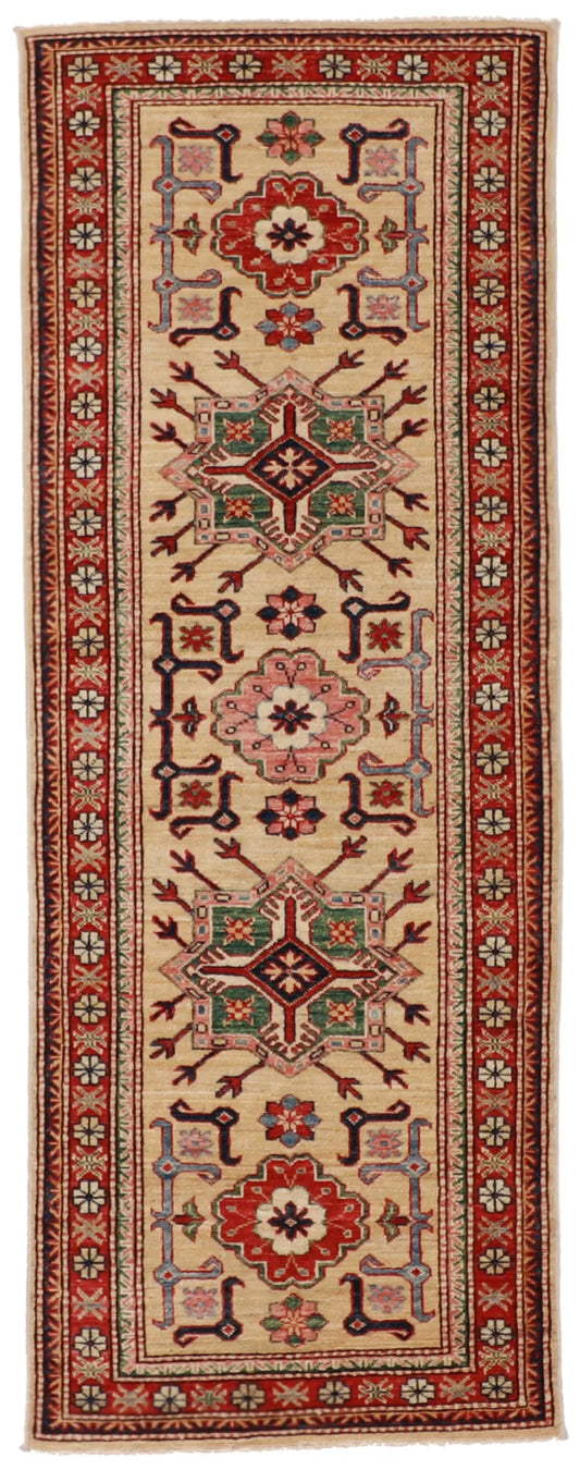 W 2.6 - L 6.8 - Mahal Fine/Wool All Over Rectangle - Finest Hand-Knotted Quality Wool - 61242