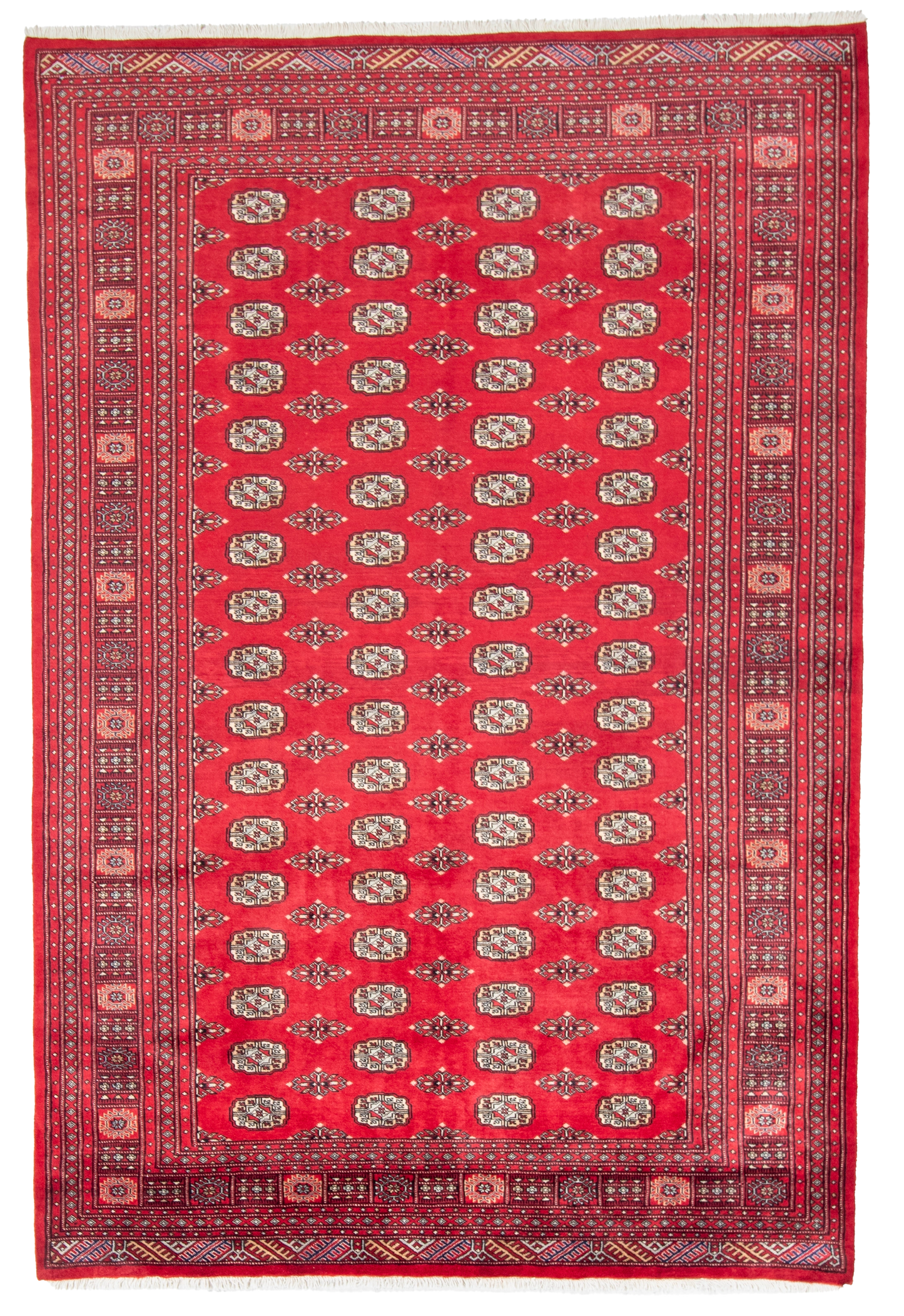 W 6.6 L 9.6 Bokhara 100% Wool Hand-Woven All-Over Design - 61263