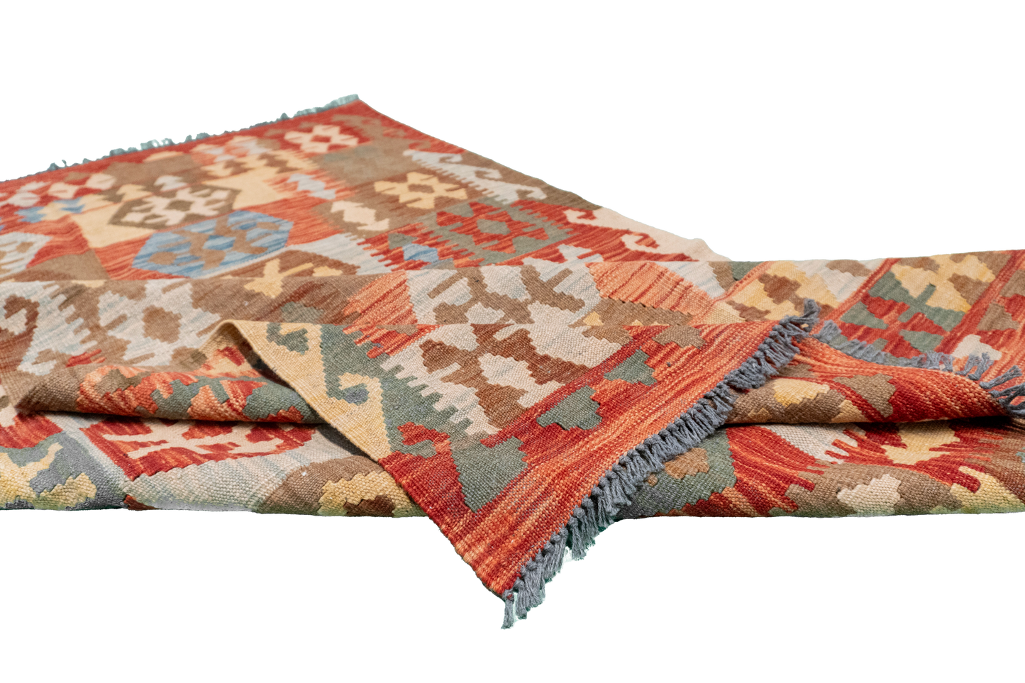 W 4 L 6.4 Kilim 100% Wool Hand-Woven All-Over Design - 61383